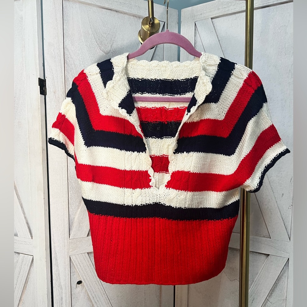 Striped Red and Black Women's Sweater